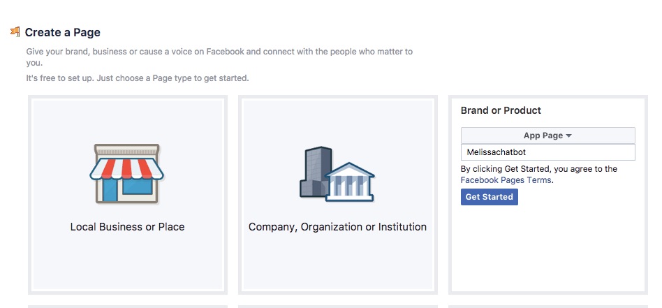 creating a facebook page